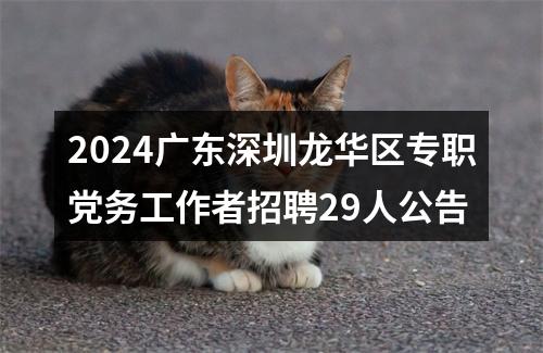 2024广东深圳龙华区专职党务工作者招聘29人公告 图片