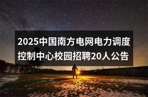 2025中国南方电网电力调度控制中心校园招聘20人公告 图片