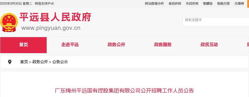 2025广东梅州平远国有控股集团有限公司招聘7人公告 图片